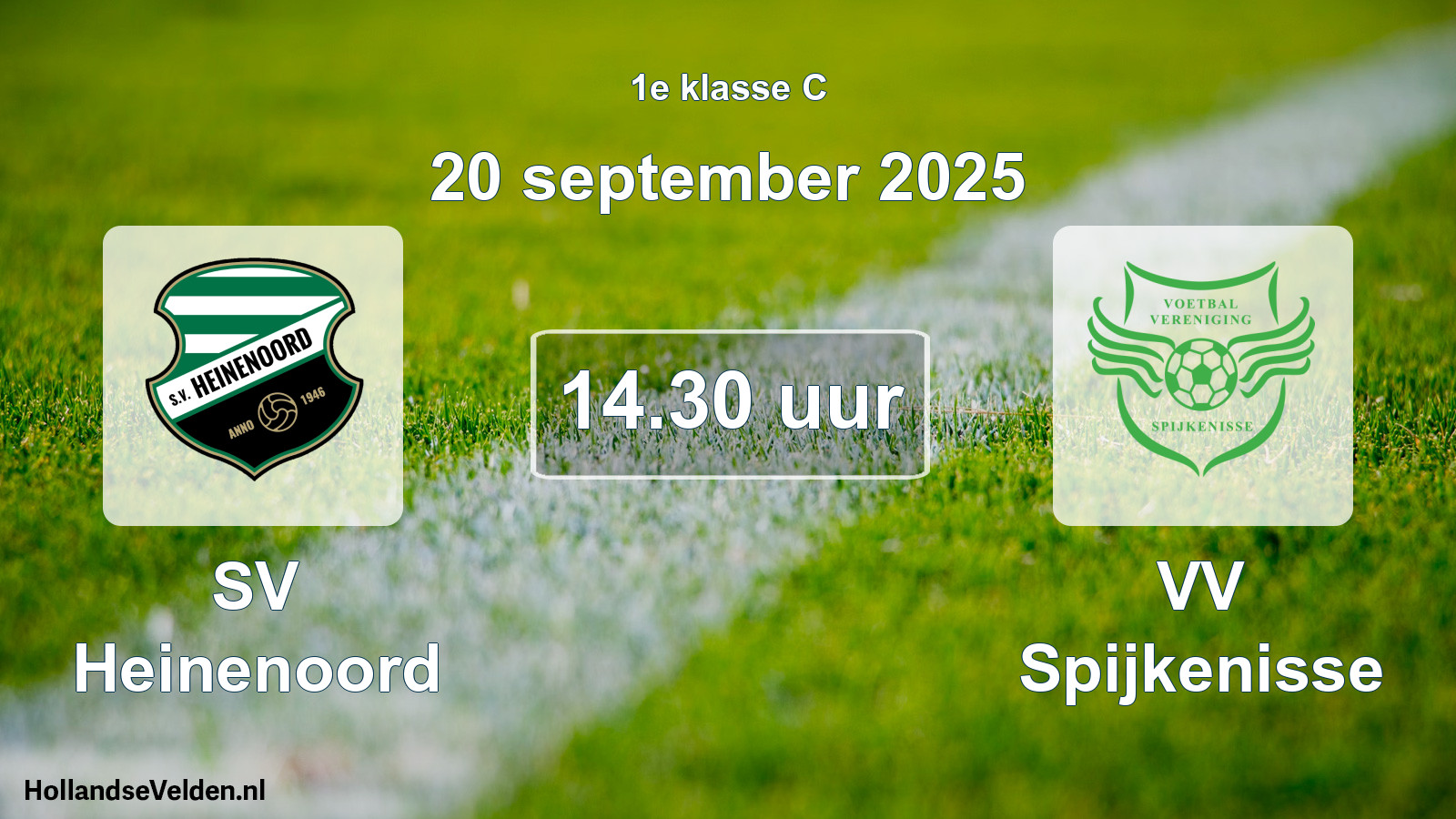 Geplande wedstrijd: SV Heinenoord - VV Spijkenisse (20 september 2025)