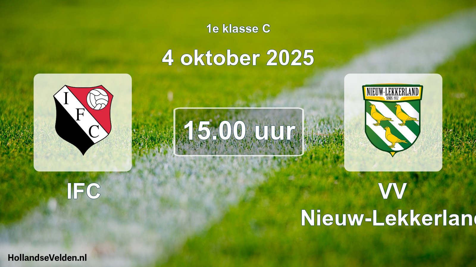 Geplande wedstrijd: IFC - VV Nieuw-Lekkerland (4 oktober 2025)