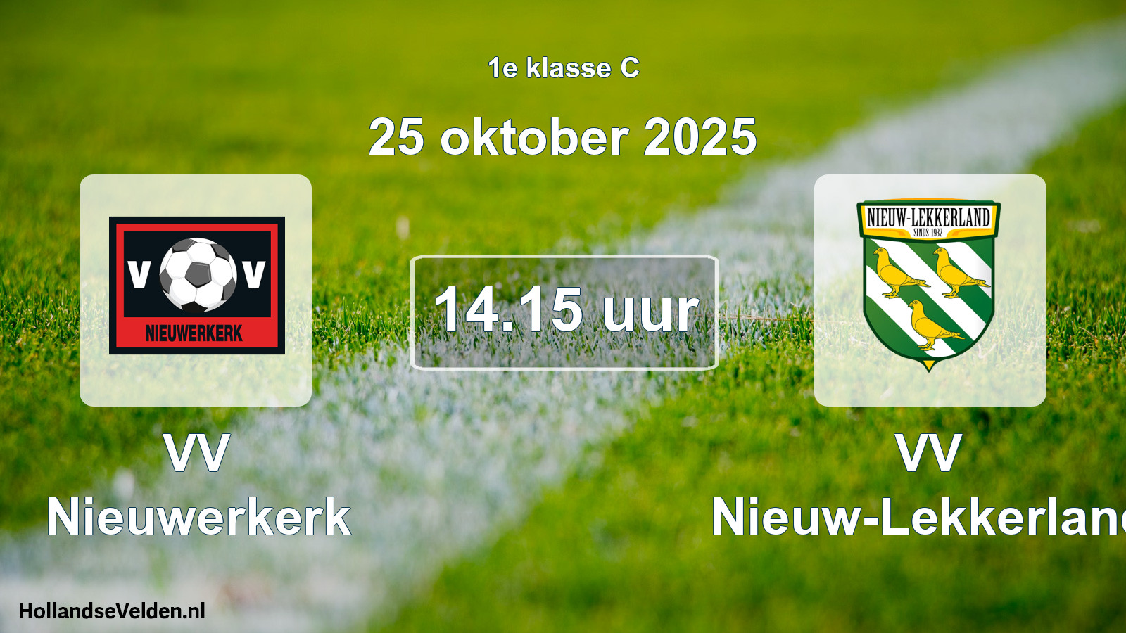 Geplande wedstrijd: VV Nieuwerkerk - VV Nieuw-Lekkerland (25 oktober 2025)