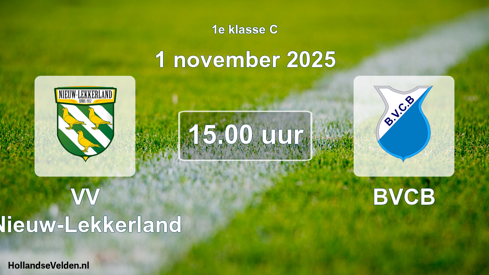 Geplande wedstrijd: VV Nieuw-Lekkerland - BVCB (1 november 2025)