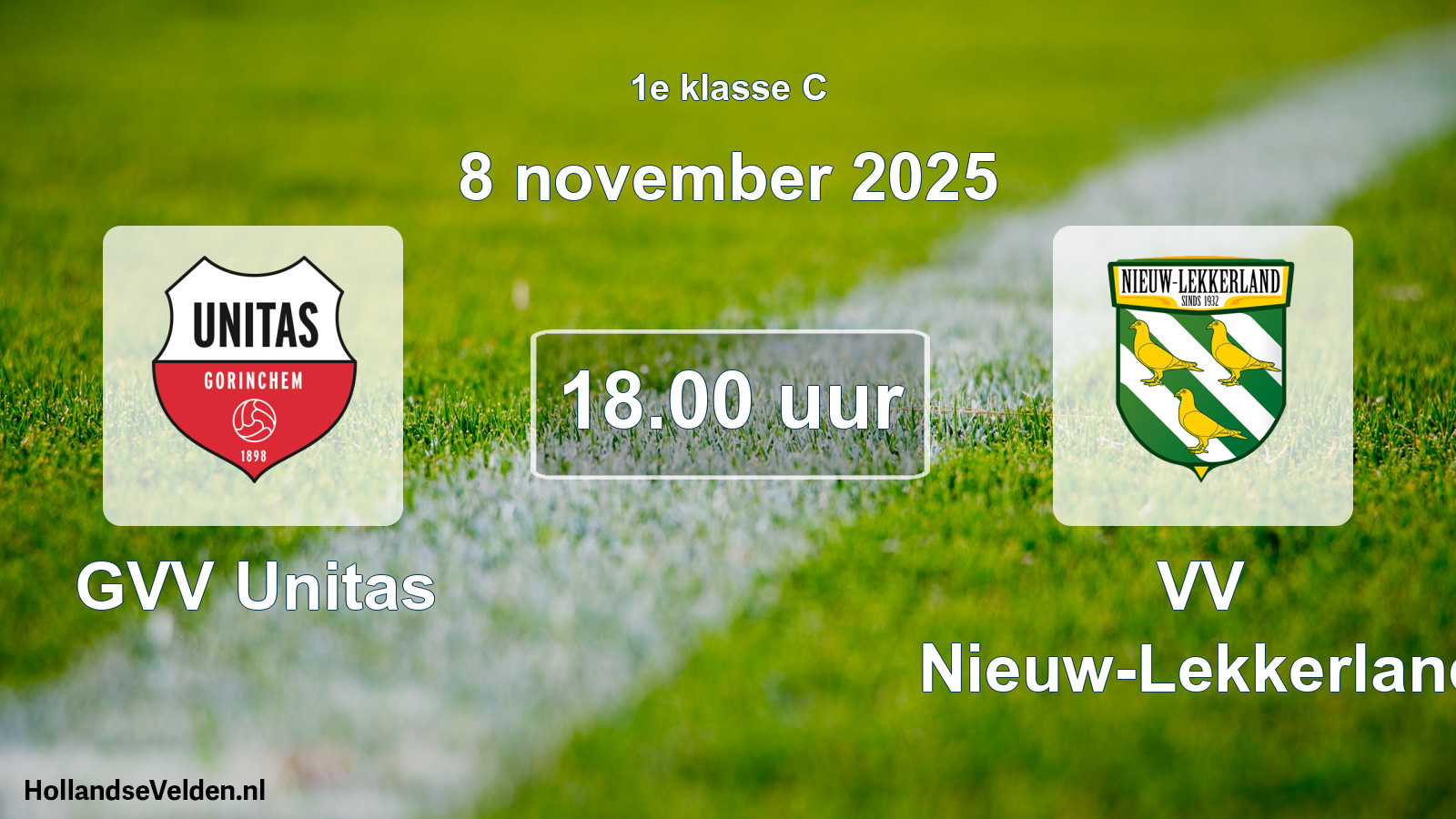 Scheduled Match: GVV Unitas - VV Nieuw-Lekkerland (8 November 2025)