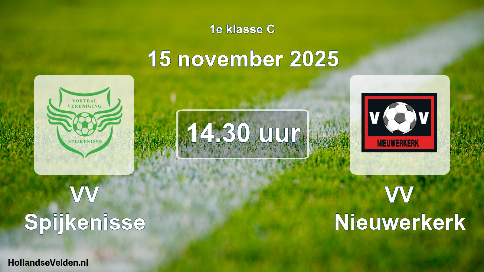 Geplande wedstrijd: VV Spijkenisse - VV Nieuwerkerk (15 november 2025)