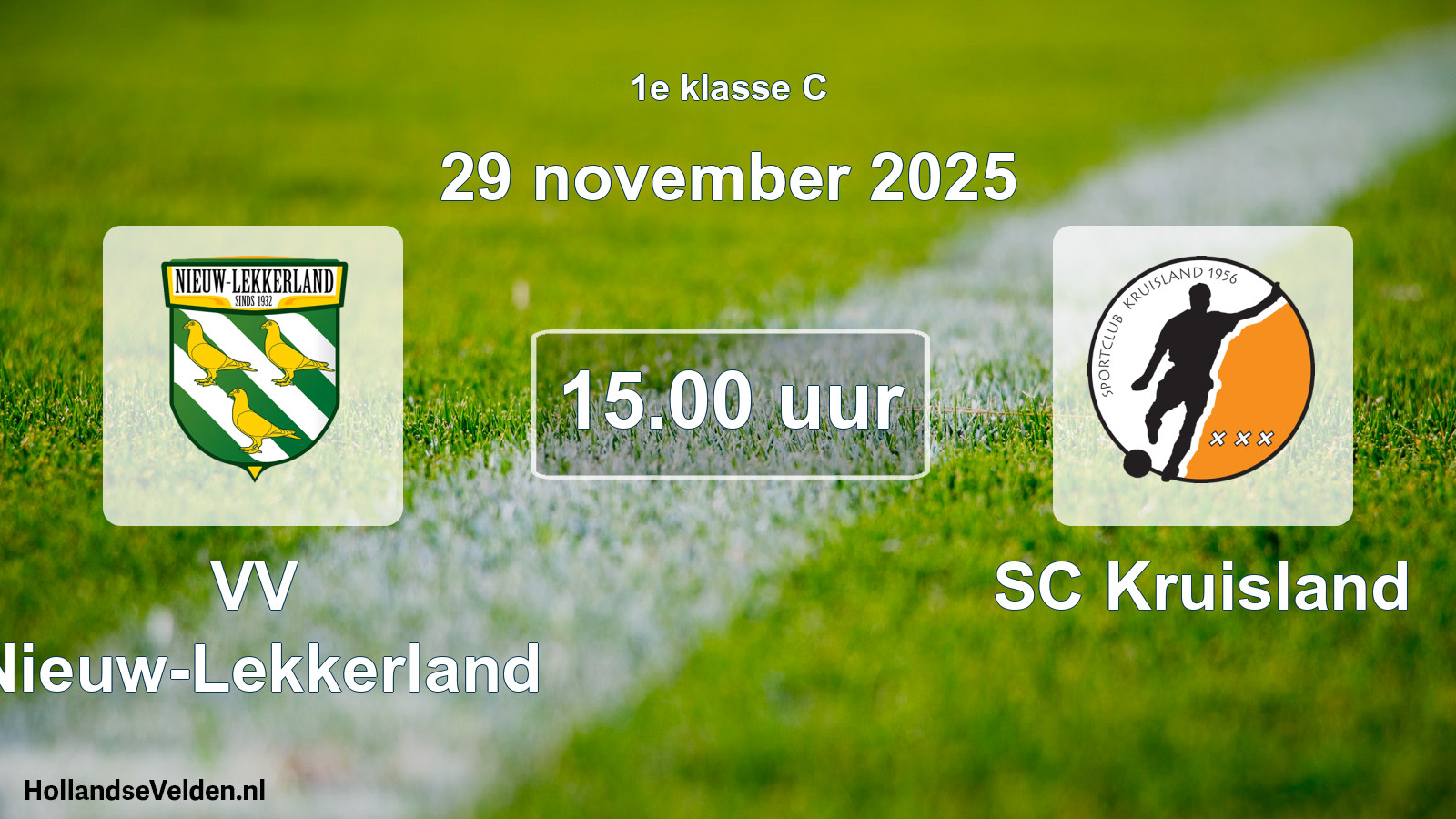 Scheduled Match: VV Nieuw-Lekkerland - SC Kruisland (29 November 2025)