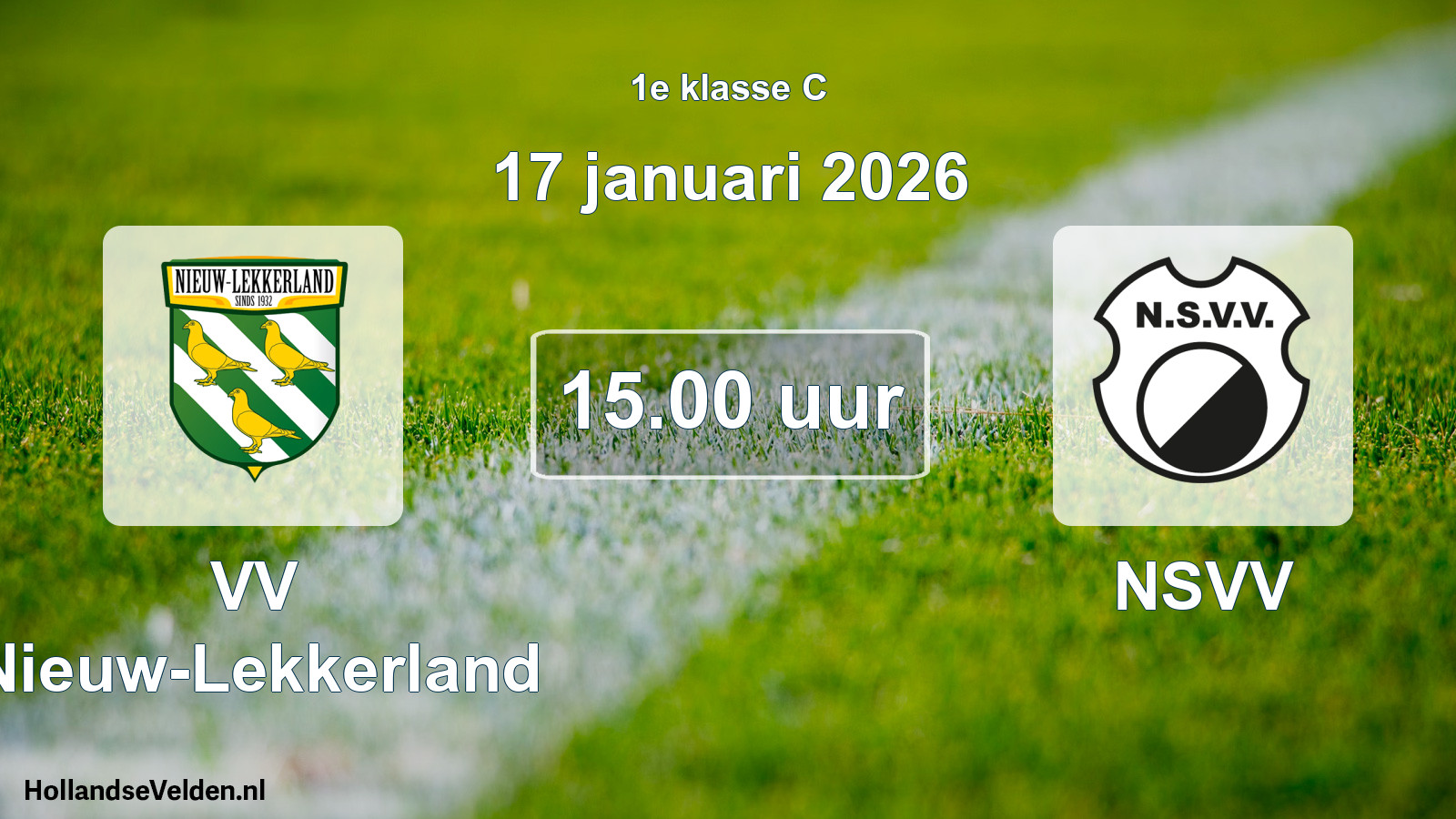 Geplande wedstrijd: VV Nieuw-Lekkerland - NSVV (17 januari 2026)