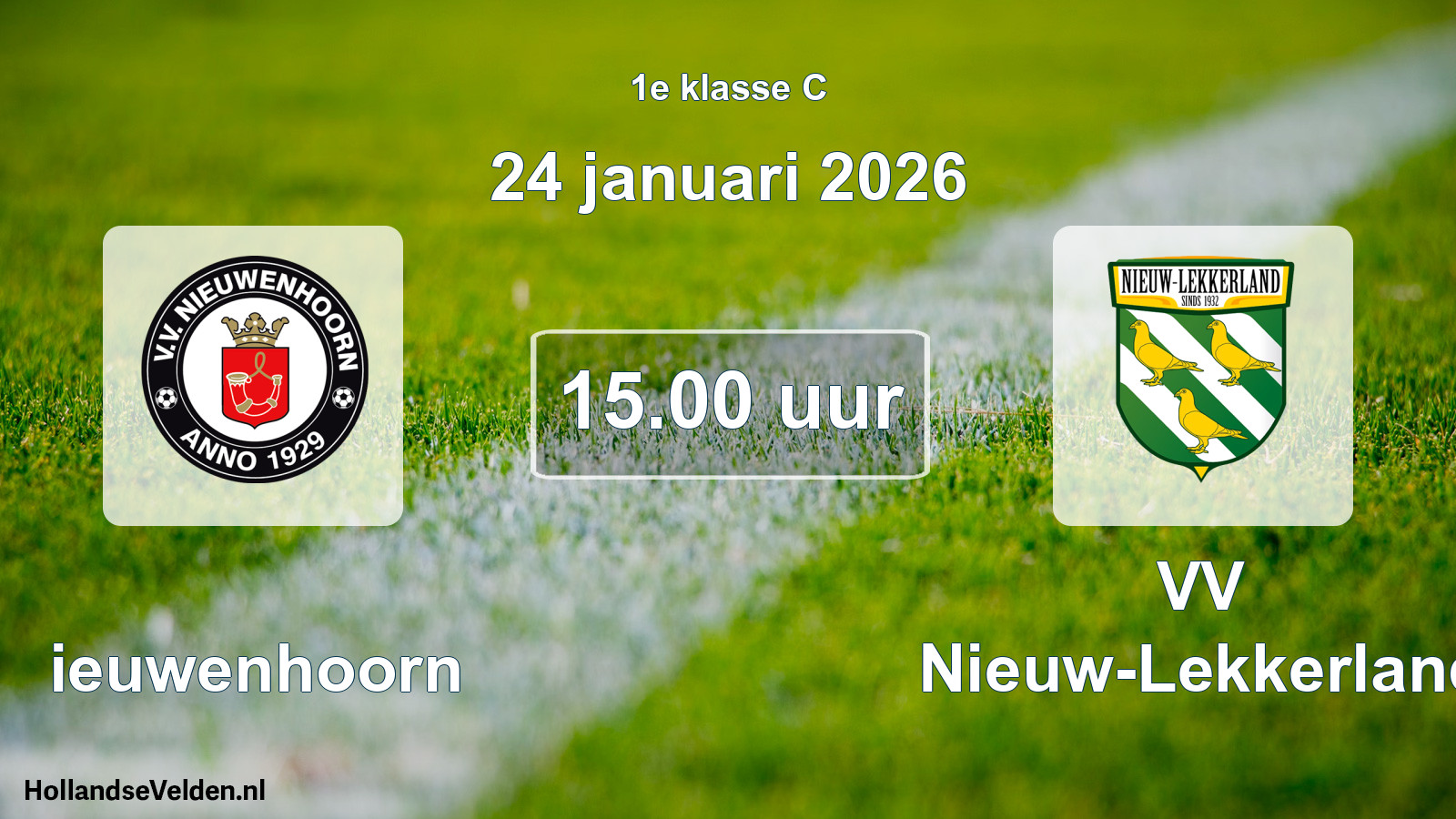 Scheduled Match: Nieuwenhoorn - VV Nieuw-Lekkerland (24 January 2026)