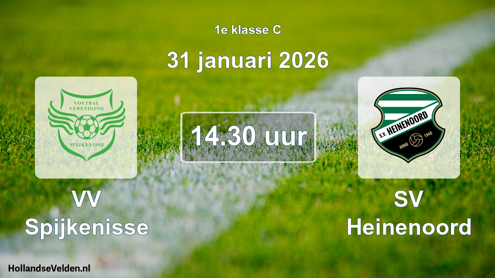 Geplande wedstrijd: VV Spijkenisse - SV Heinenoord (31 januari 2026)