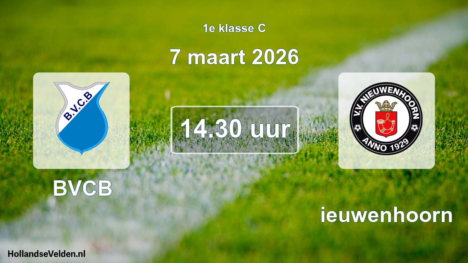 Scheduled Match: BVCB - Nieuwenhoorn (7 March 2026)