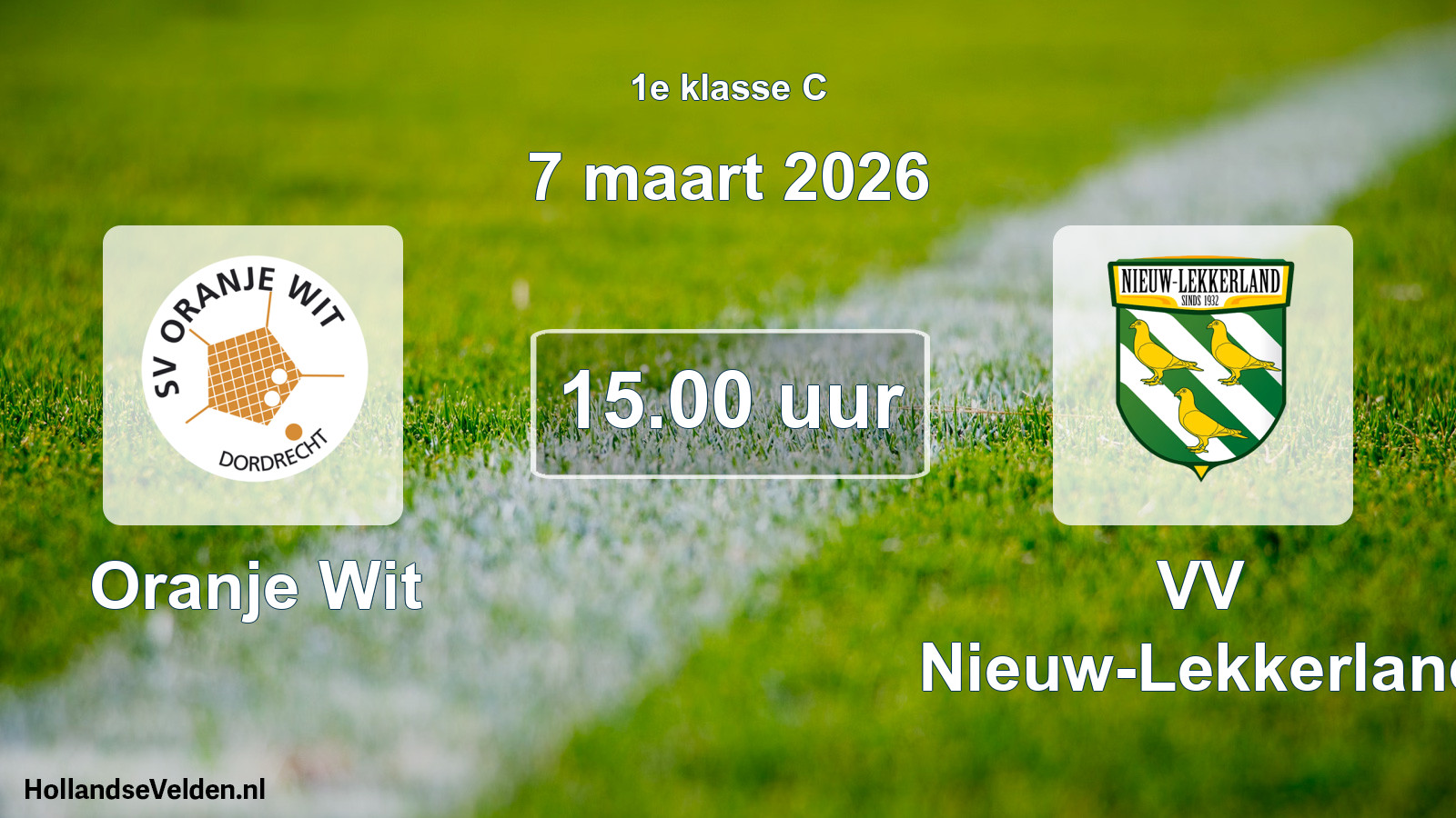 Scheduled Match: Oranje Wit - VV Nieuw-Lekkerland (7 March 2026)