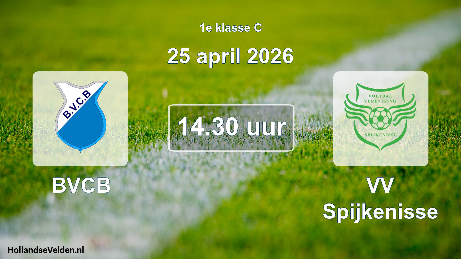 Scheduled Match: BVCB - VV Spijkenisse (25 April 2026)