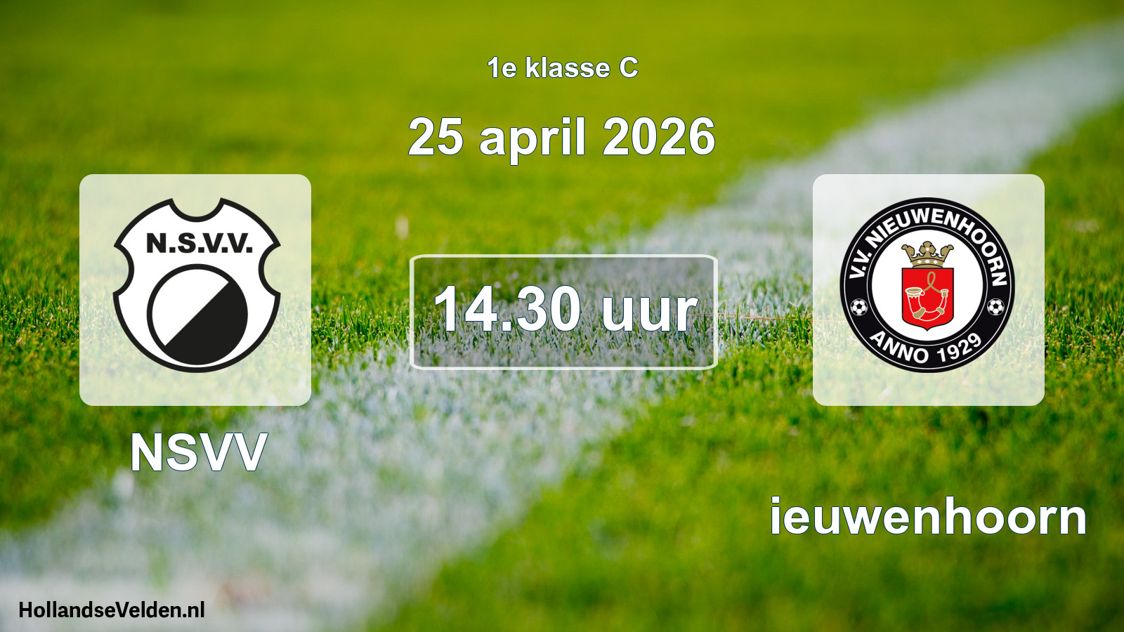 Geplande wedstrijd: NSVV - Nieuwenhoorn (25 april 2026)
