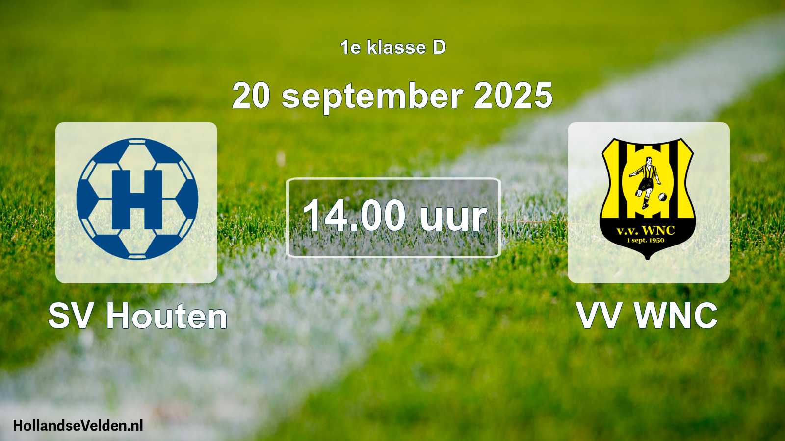 Geplande wedstrijd: SV Houten - VV WNC (20 september 2025)