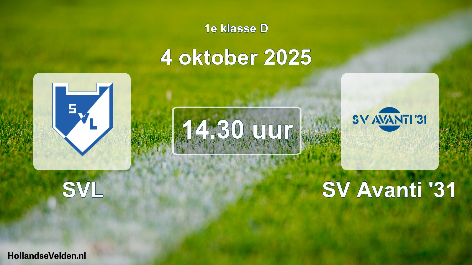 Geplande wedstrijd: SVL - SV Avanti '31 (4 oktober 2025)