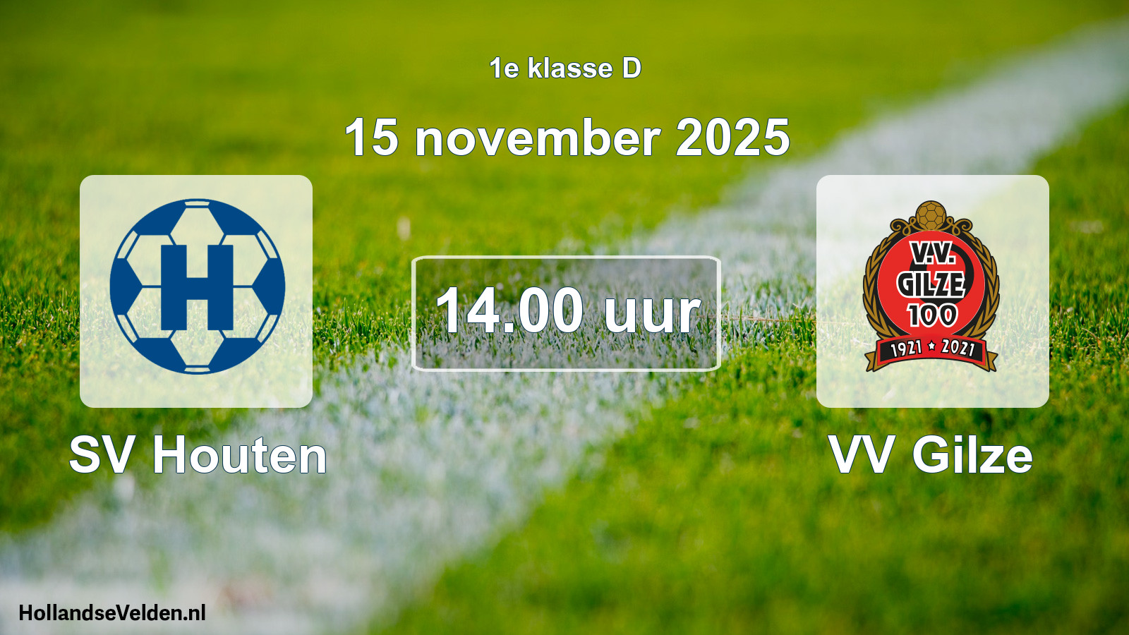 Geplande wedstrijd: SV Houten - VV Gilze (15 november 2025)