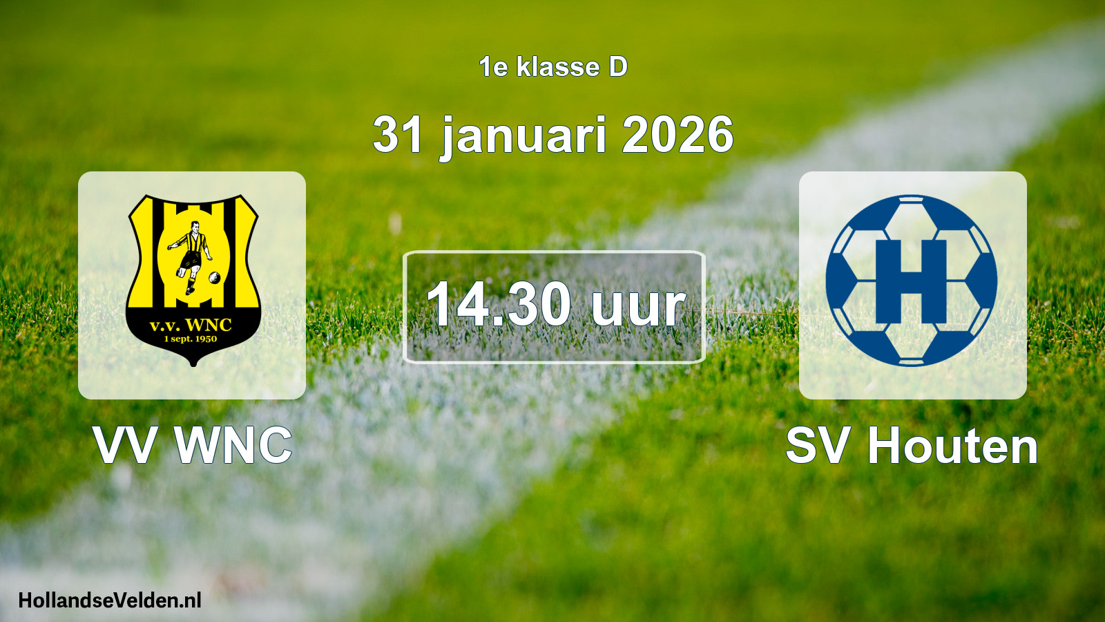 Geplande wedstrijd: VV WNC - SV Houten (31 januari 2026)