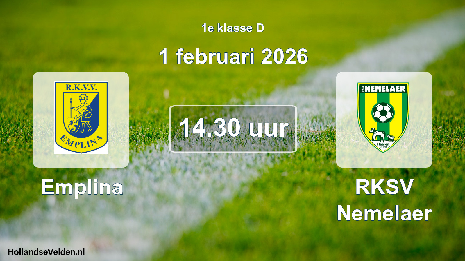 Geplande wedstrijd: Emplina - RKSV Nemelaer (1 februari 2026)