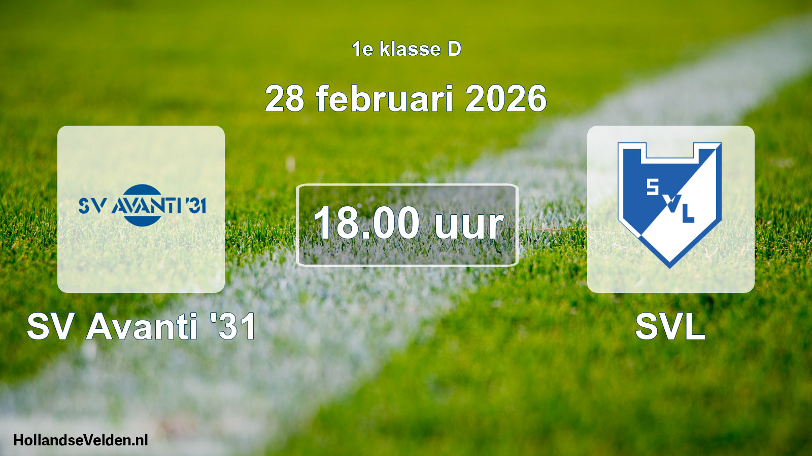 Geplande wedstrijd: SV Avanti '31 - SVL (28 februari 2026)