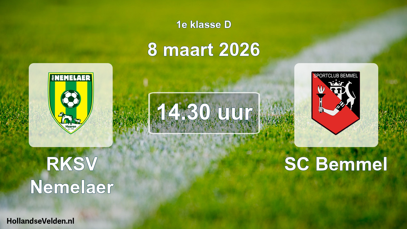 Scheduled Match: RKSV Nemelaer - SC Bemmel (8 March 2026)