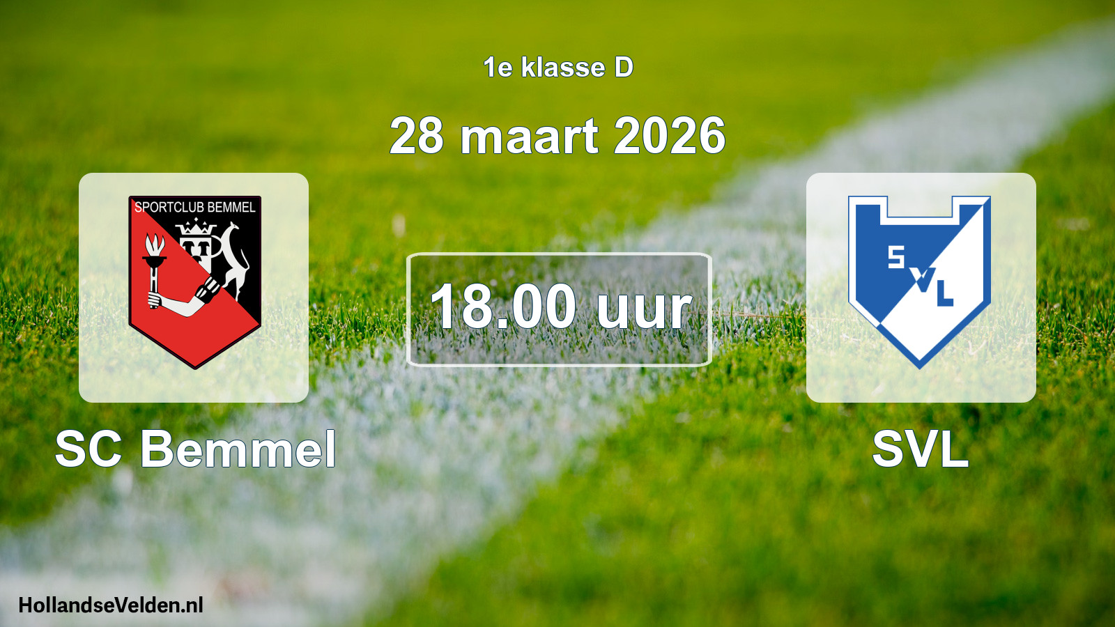 Scheduled Match: SC Bemmel - SVL (28 March 2026)