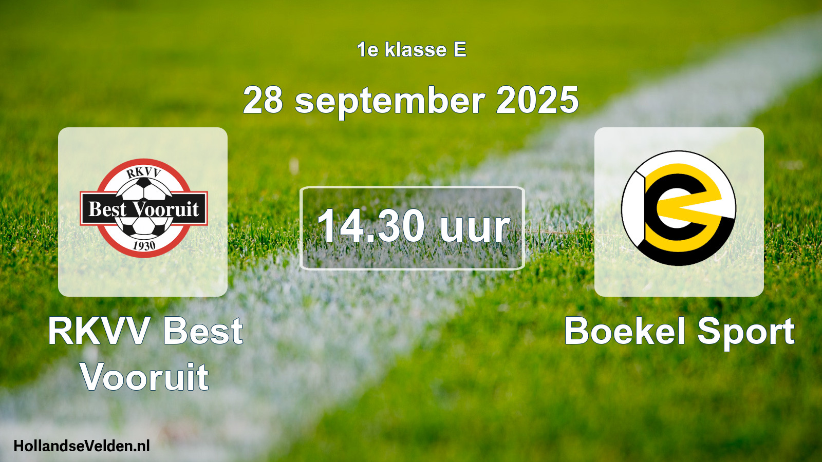 Scheduled Match: RKVV Best Vooruit - Boekel Sport (28 September 2025)
