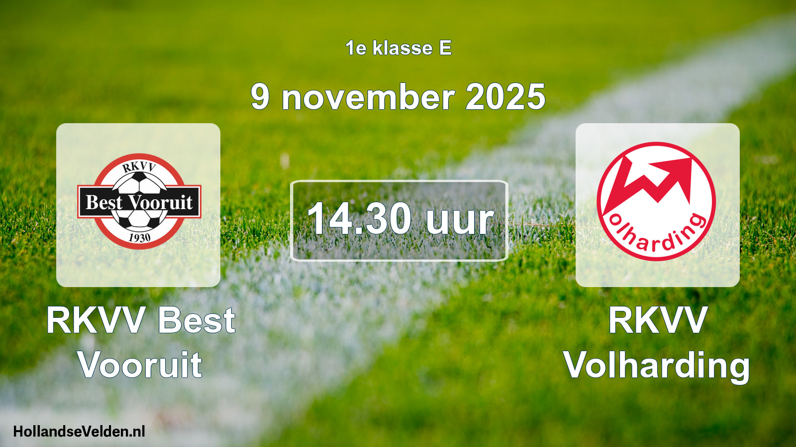 Scheduled Match: RKVV Best Vooruit - RKVV Volharding (9 November 2025)