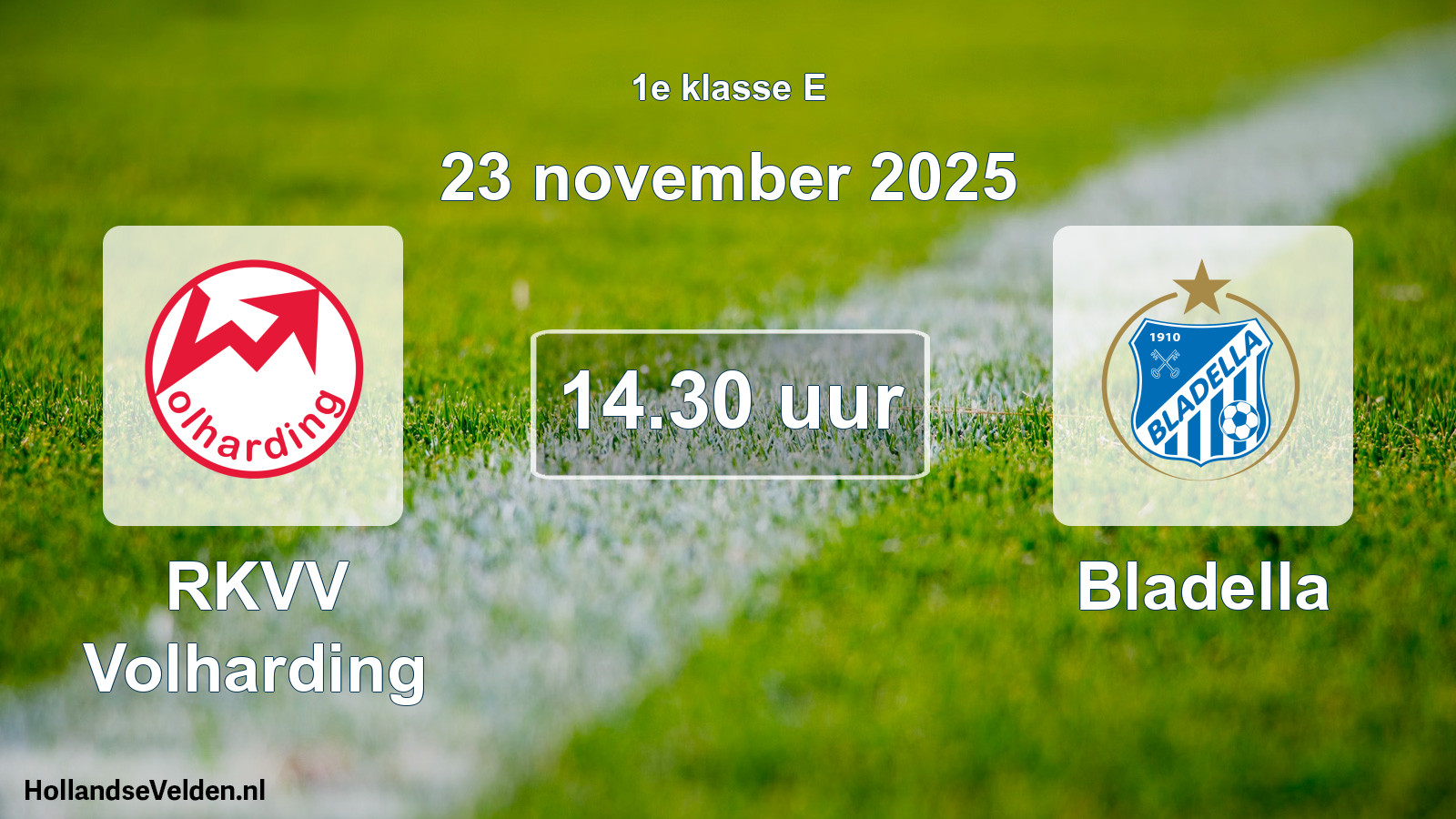Scheduled Match: RKVV Volharding - Bladella (23 November 2025)