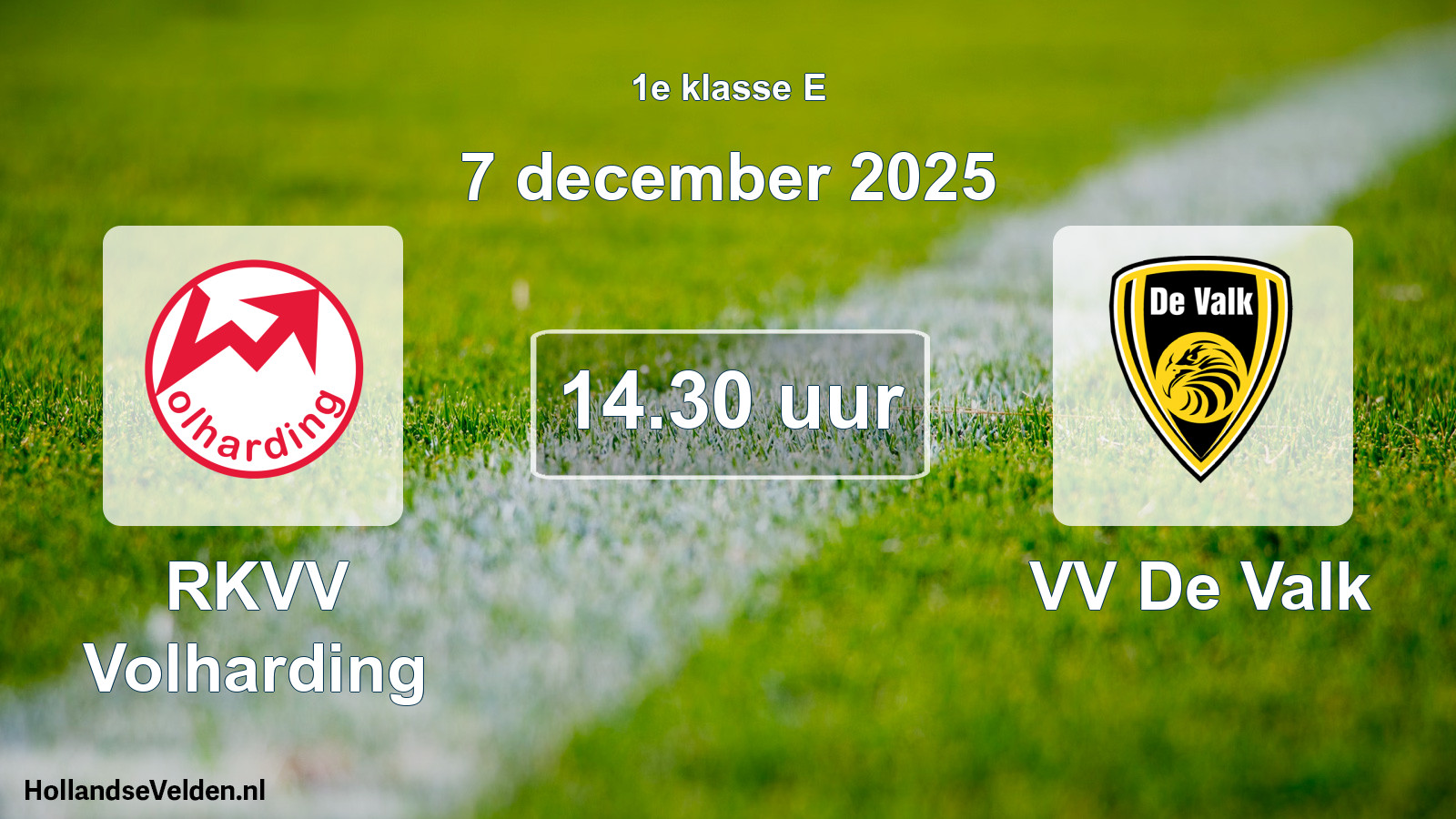Geplande wedstrijd: RKVV Volharding - VV De Valk (7 december 2025)
