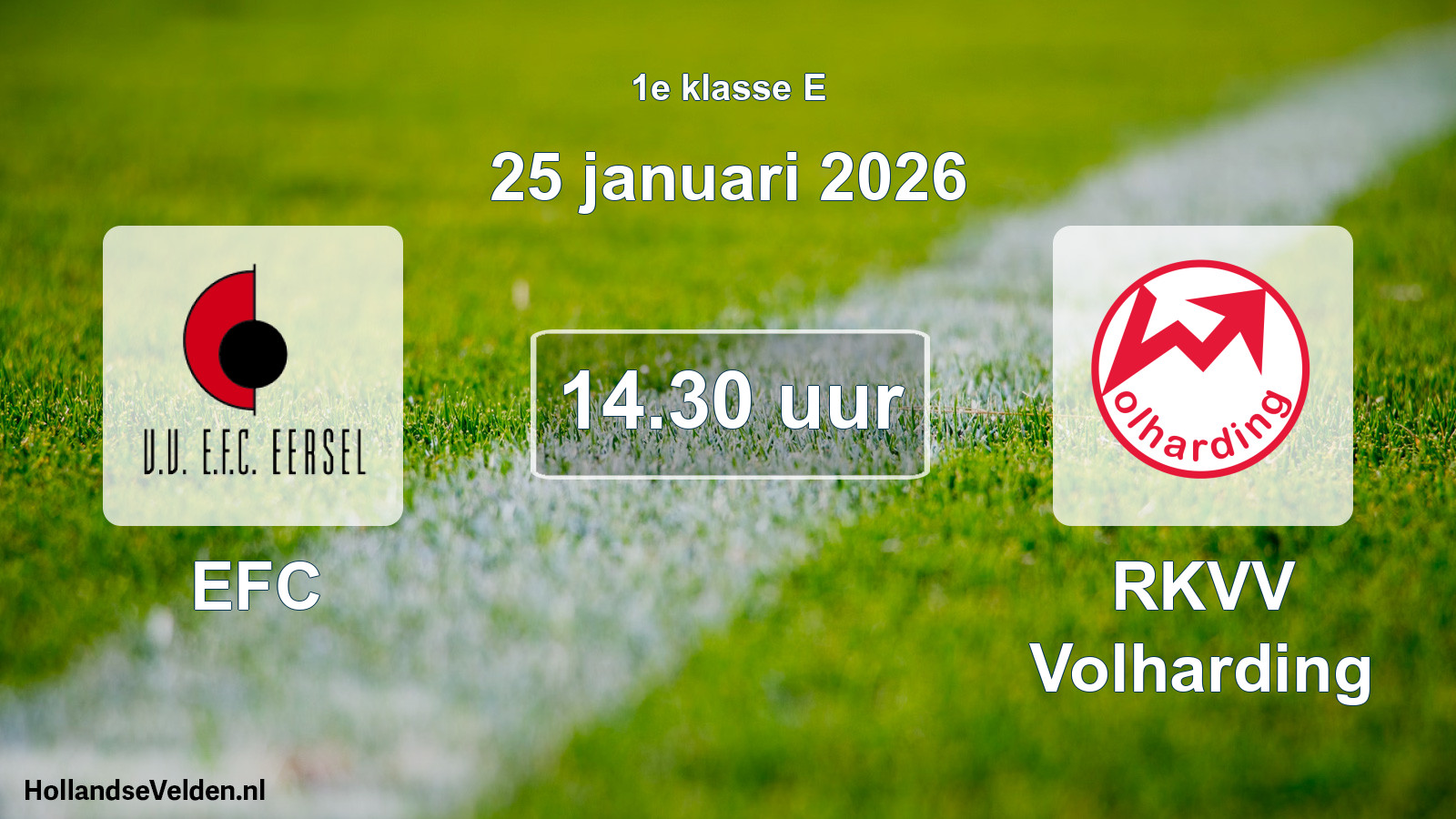 Scheduled Match: EFC - RKVV Volharding (25 January 2026)
