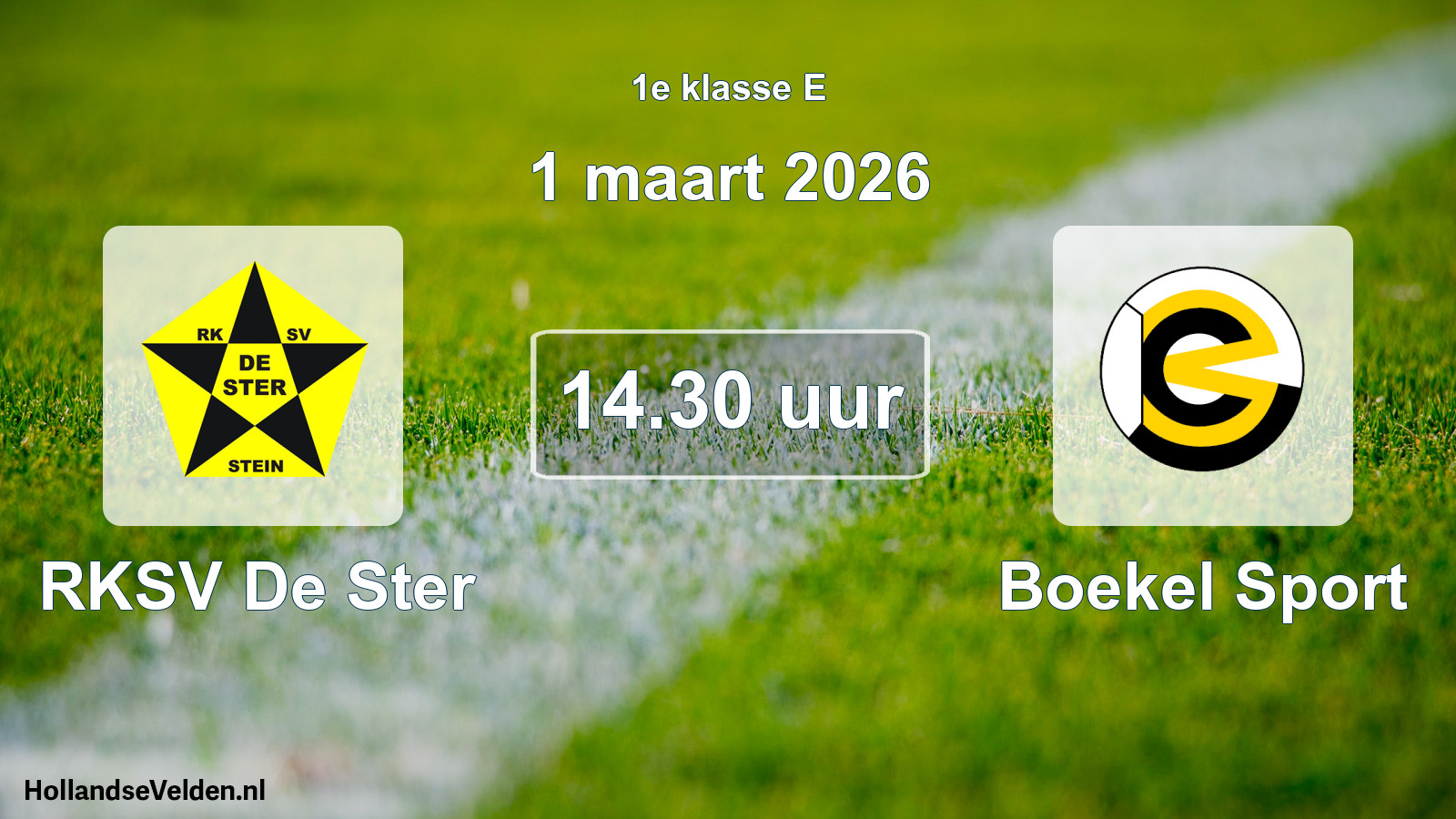 Scheduled Match: RKSV De Ster - Boekel Sport (1 March 2026)