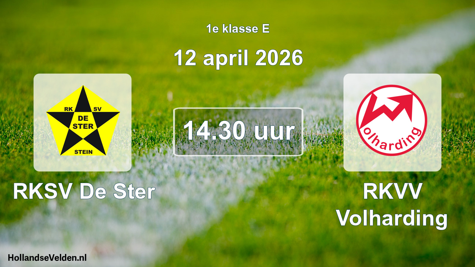 Scheduled Match: RKSV De Ster - RKVV Volharding (12 April 2026)