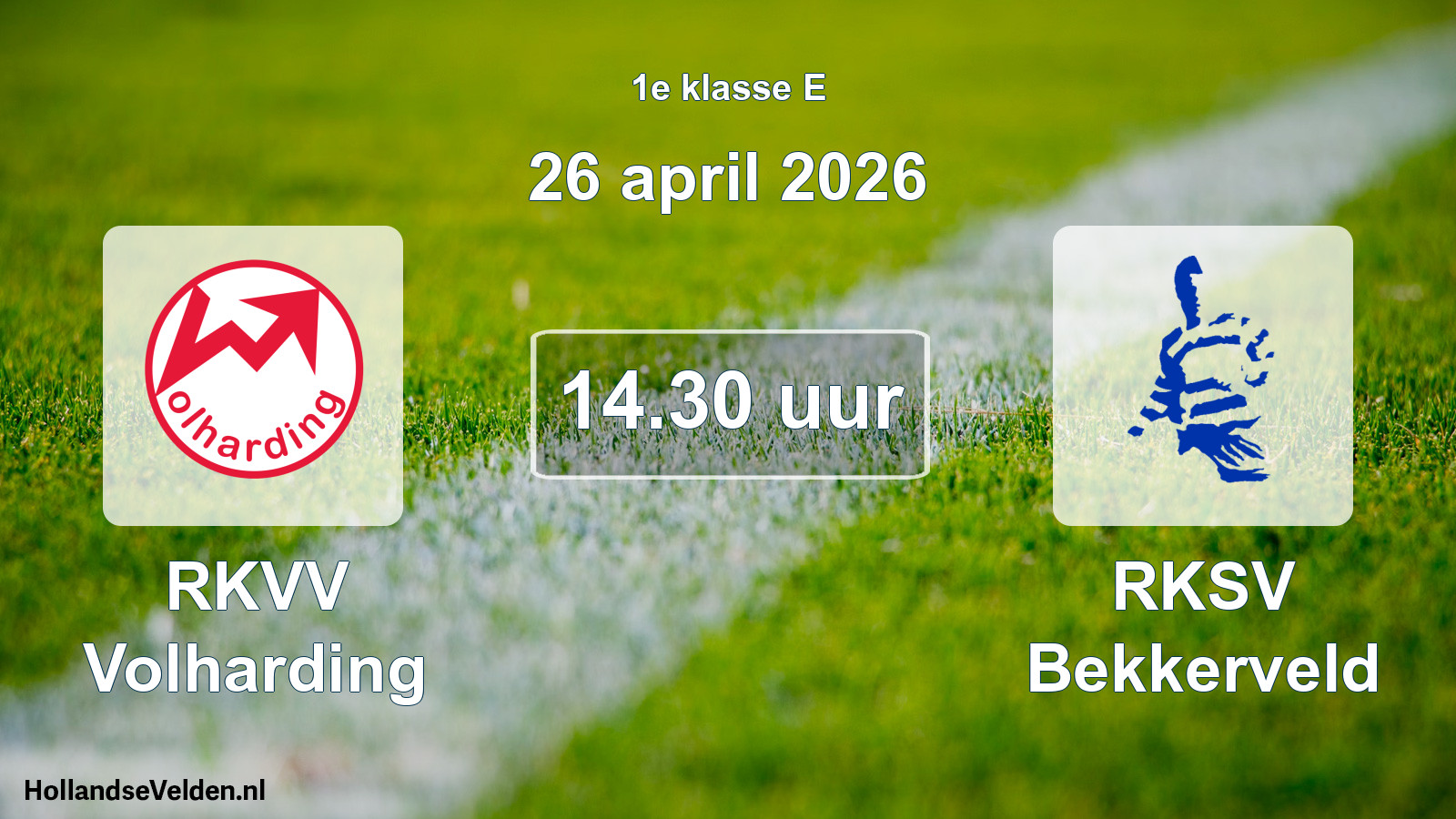Scheduled Match: RKVV Volharding - RKSV Bekkerveld (26 April 2026)