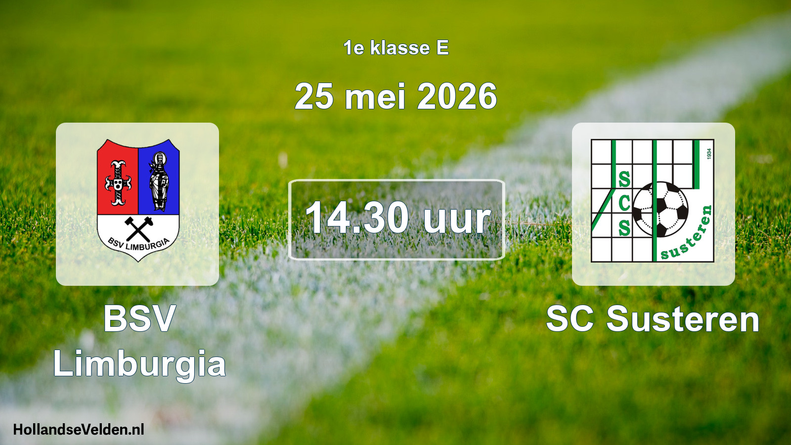 Geplande wedstrijd: BSV Limburgia - SC Susteren (25 mei 2026)