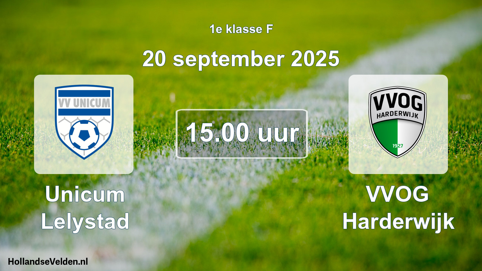 Scheduled Match: Unicum Lelystad - VVOG Harderwijk (20 September 2025)