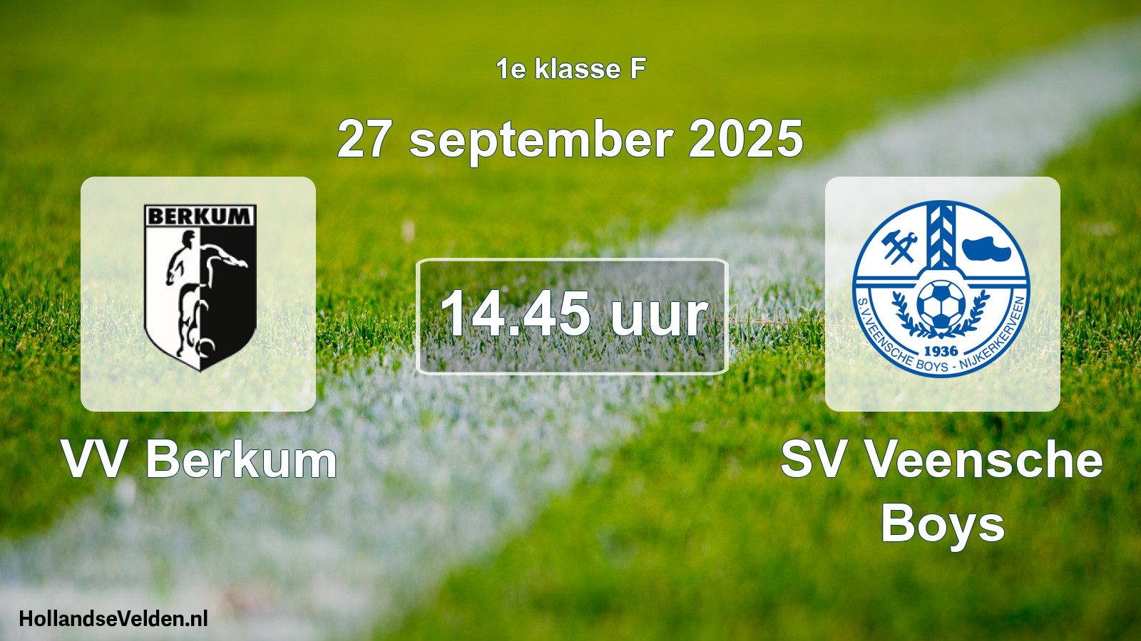 Geplande wedstrijd: VV Berkum - SV Veensche Boys (27 september 2025)