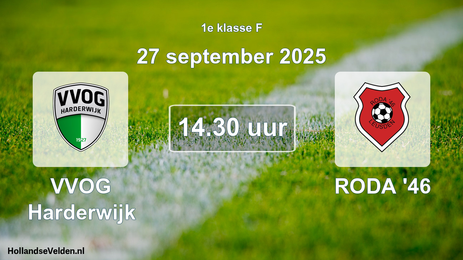 Scheduled Match: VVOG Harderwijk - RODA '46 (27 September 2025)