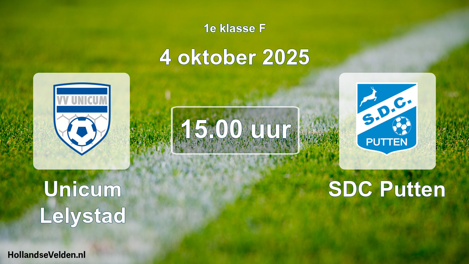 Geplande wedstrijd: Unicum Lelystad - SDC Putten (4 oktober 2025)