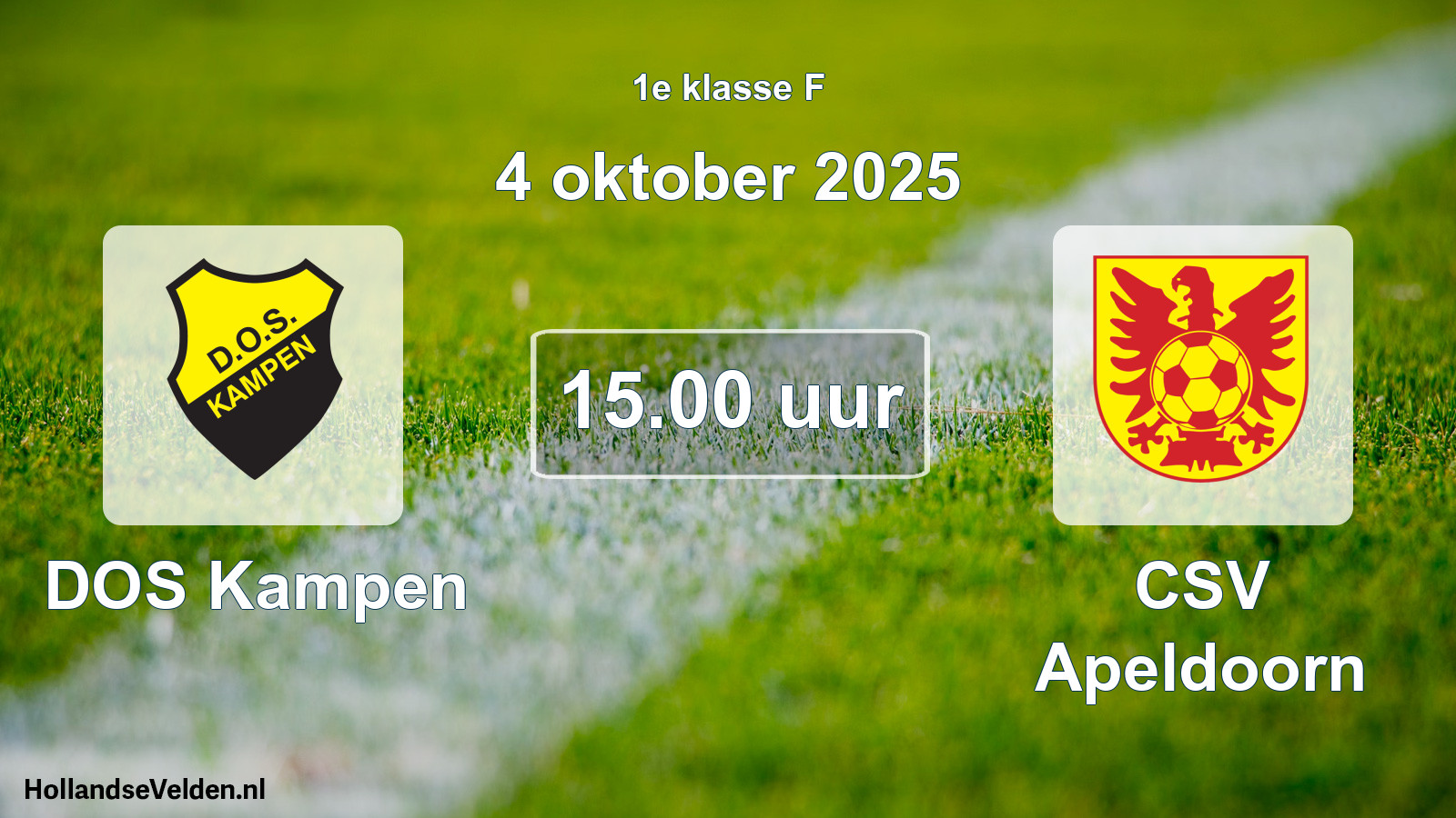 Geplande wedstrijd: DOS Kampen - CSV Apeldoorn (4 oktober 2025)