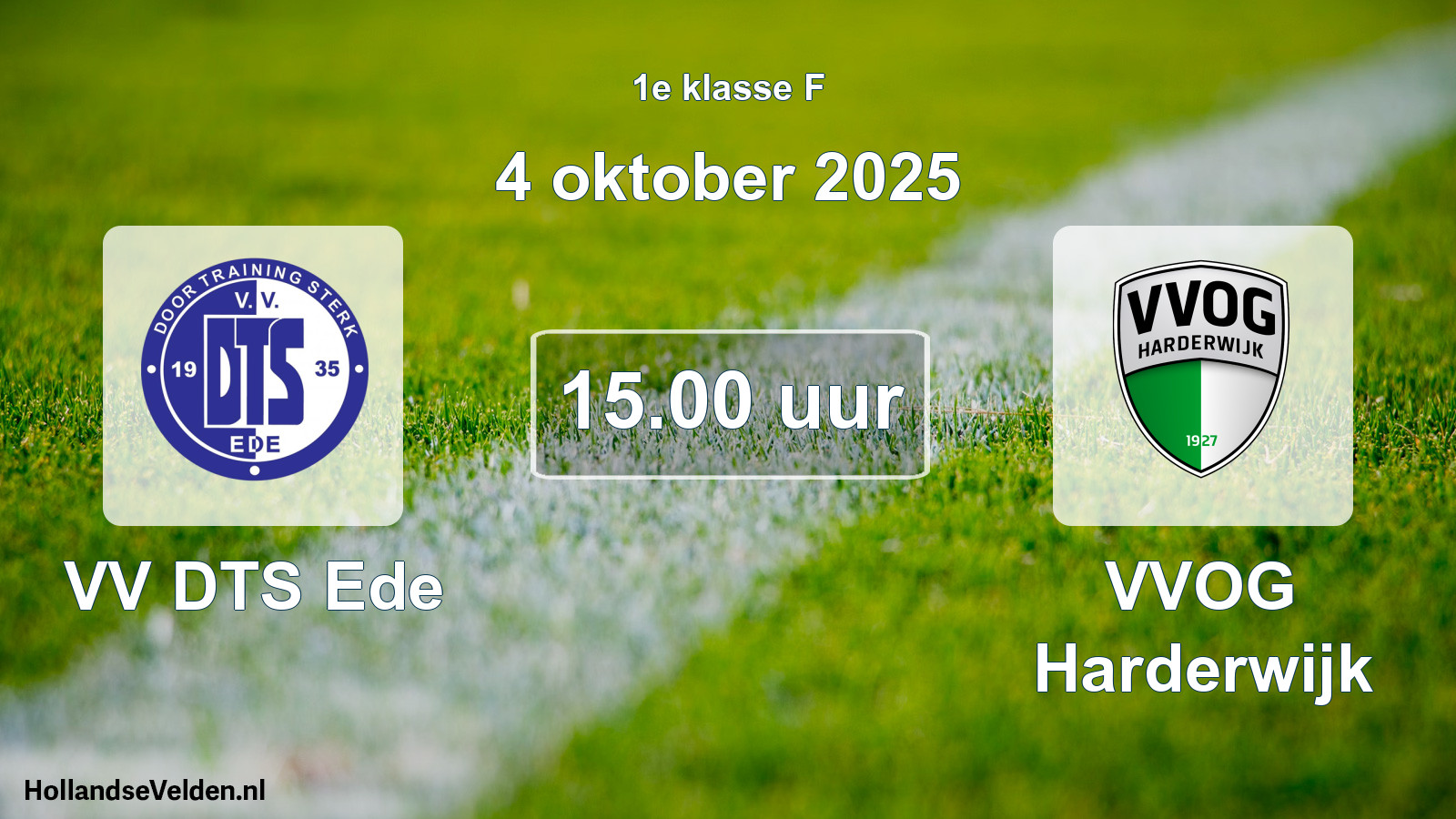 Geplande wedstrijd: VV DTS Ede - VVOG Harderwijk (4 oktober 2025)