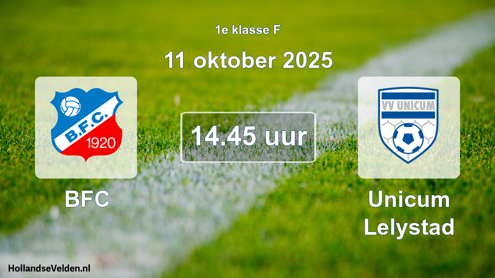 Geplande wedstrijd: BFC - Unicum Lelystad (11 oktober 2025)
