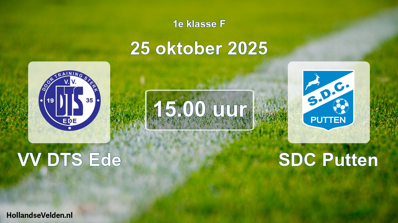 Geplande wedstrijd: VV DTS Ede - SDC Putten (25 oktober 2025)