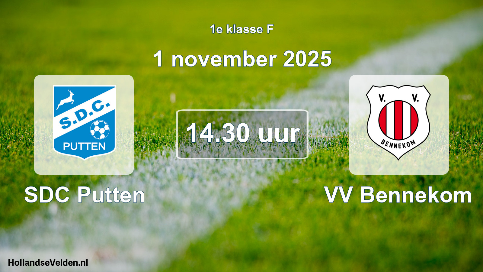 Geplande wedstrijd: SDC Putten - VV Bennekom (1 november 2025)