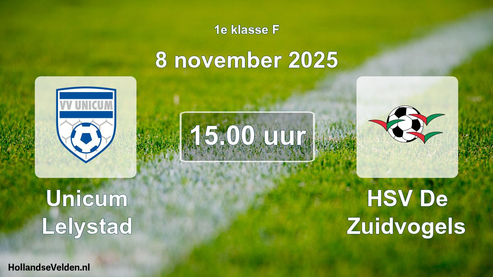 Geplande wedstrijd: Unicum Lelystad - HSV De Zuidvogels (8 november 2025)
