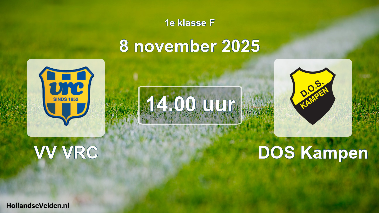 Geplande wedstrijd: VV VRC - DOS Kampen (8 november 2025)
