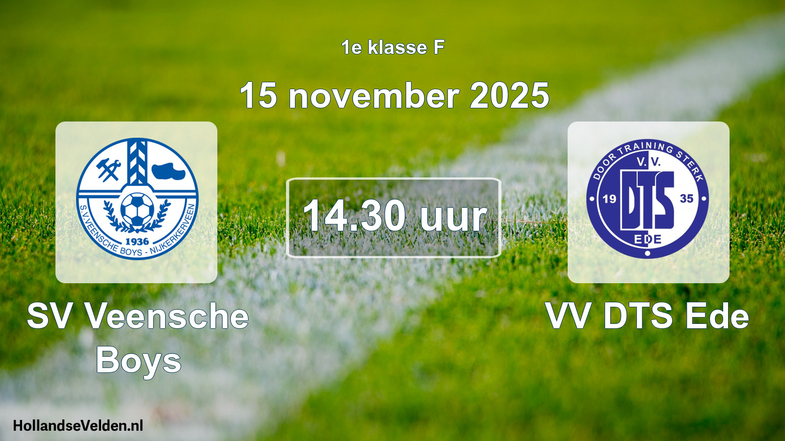 Geplande wedstrijd: SV Veensche Boys - VV DTS Ede (15 november 2025)