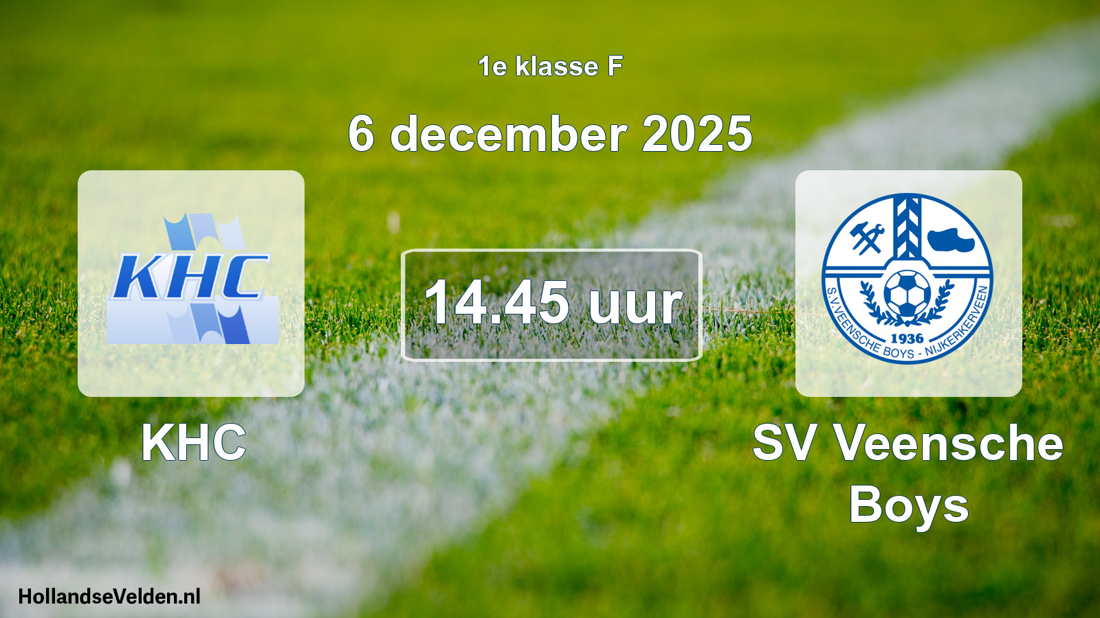 Geplande wedstrijd: KHC - SV Veensche Boys (6 december 2025)