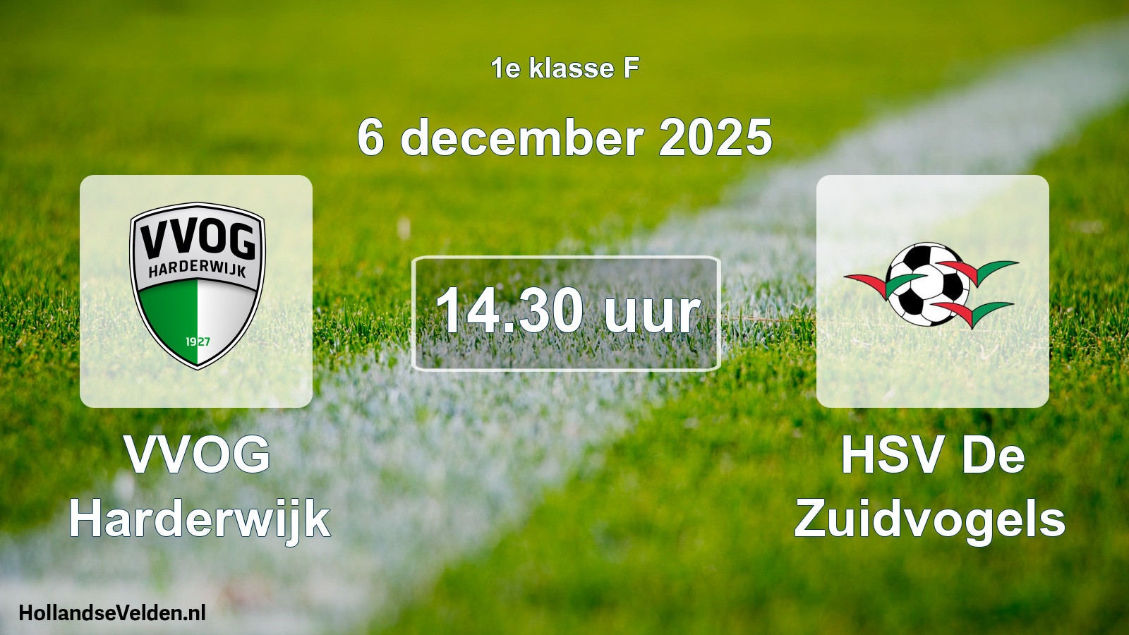 Geplande wedstrijd: VVOG Harderwijk - HSV De Zuidvogels (6 december 2025)