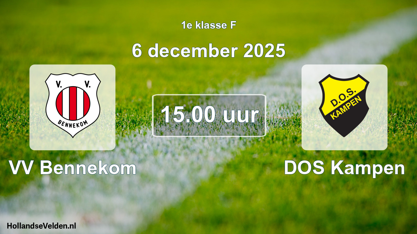 Geplande wedstrijd: VV Bennekom - DOS Kampen (6 december 2025)