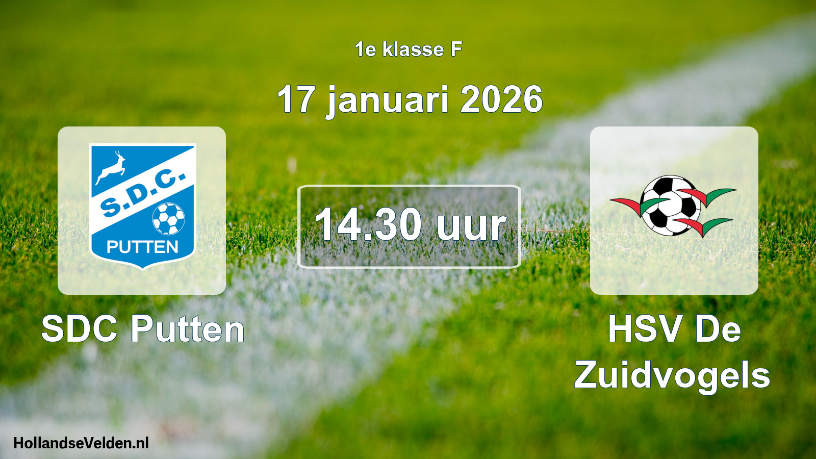 Geplande wedstrijd: SDC Putten - HSV De Zuidvogels (17 januari 2026)