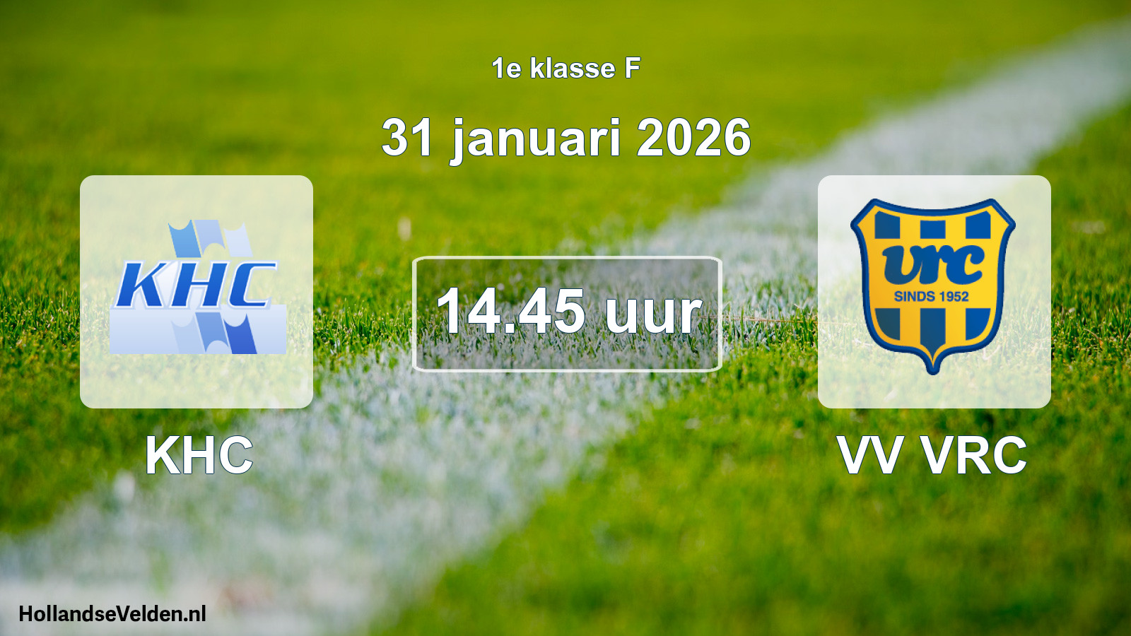 Geplande wedstrijd: KHC - VV VRC (31 januari 2026)