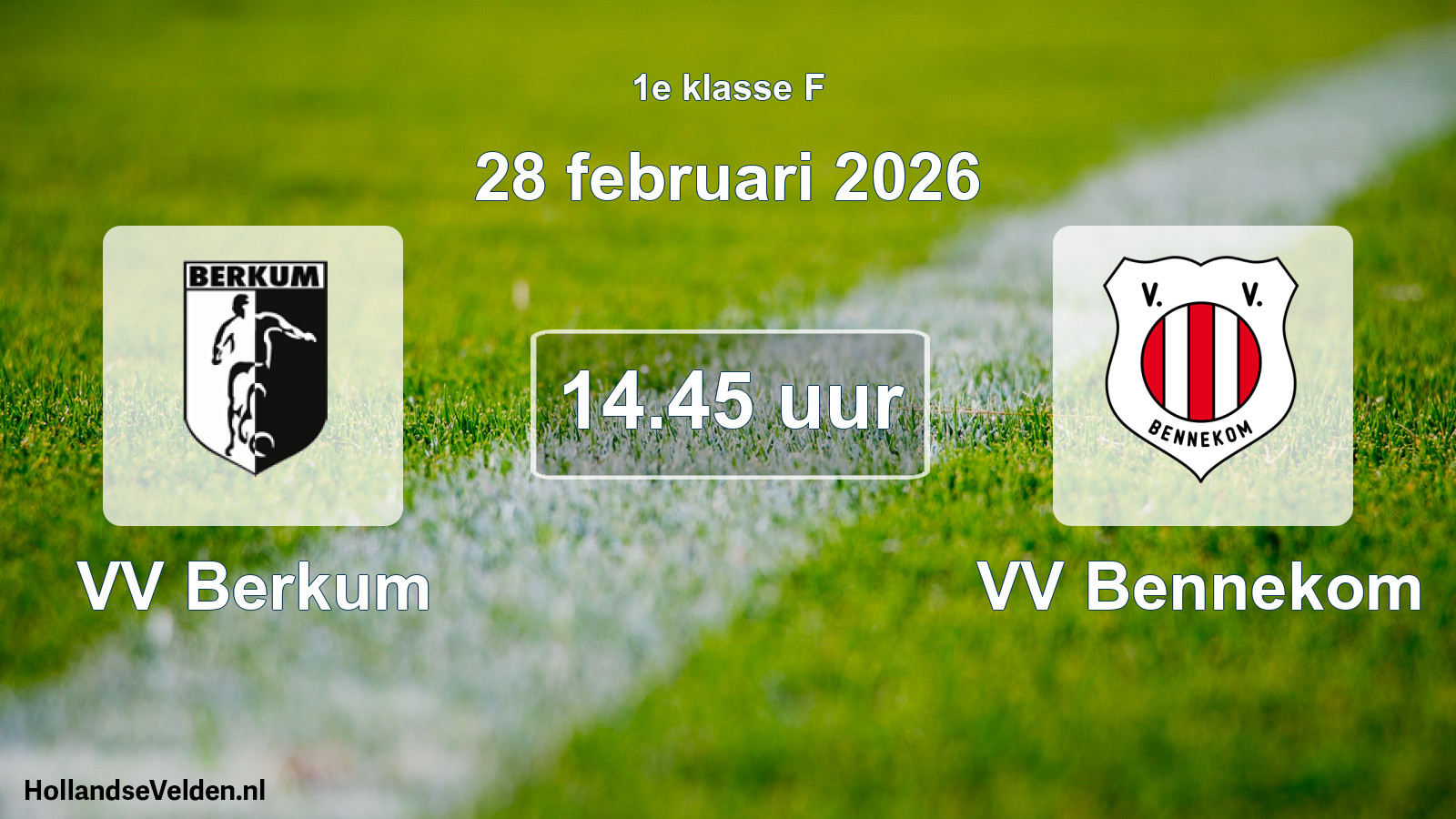 Geplande wedstrijd: VV Berkum - VV Bennekom (28 februari 2026)