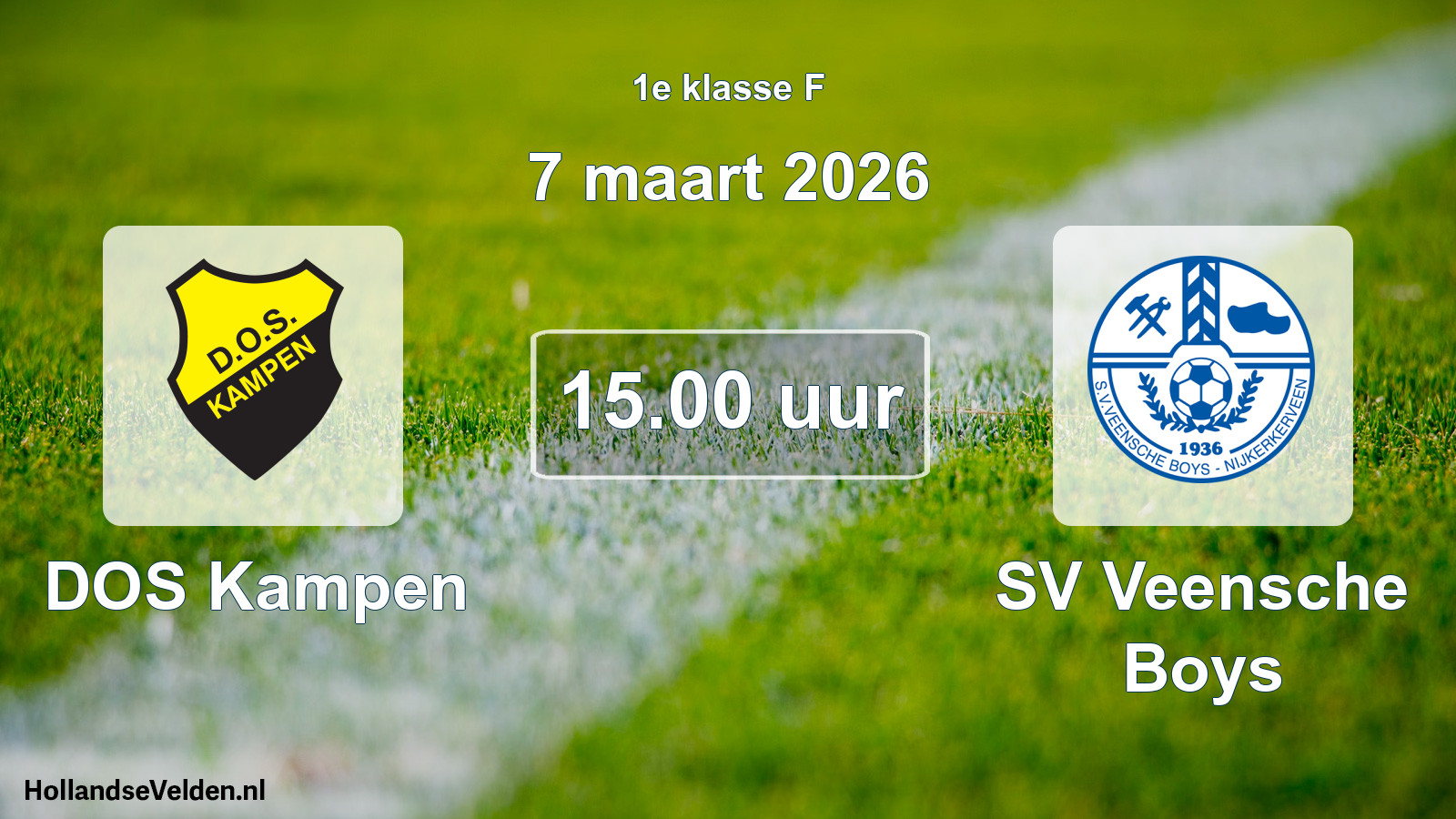 Geplande wedstrijd: DOS Kampen - SV Veensche Boys (7 maart 2026)